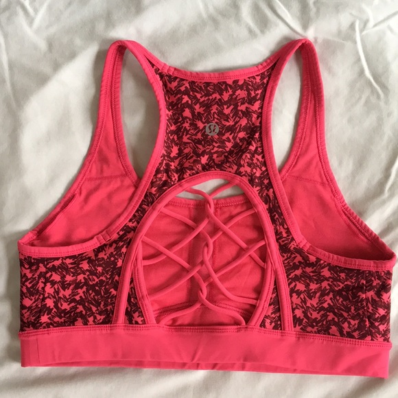 pink houndstooth Lululemon sports bra, S/M - Picture 2 of 3